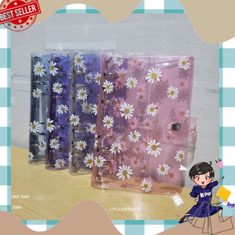 

READYY LAGI A5 / A6 Binder Daisy 6 Ring Cover Warna Ring SILVER RIBBON