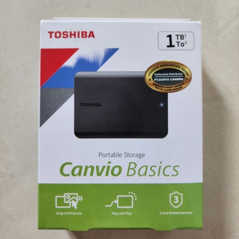 HDD Harddisk Hardisk Eksternal Toshiba Canvio 1TB 1 TB