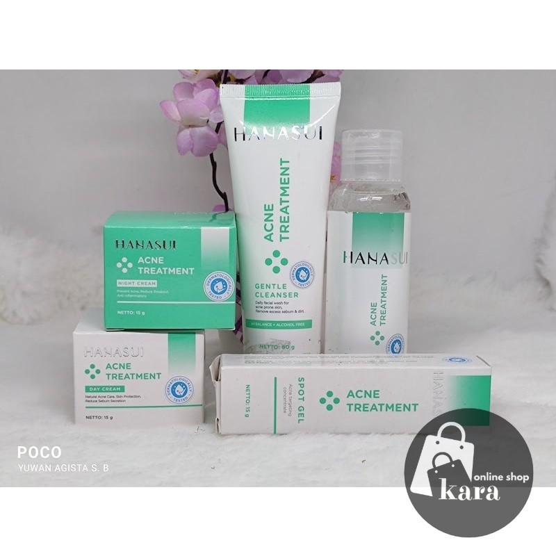 KARA - HANASUI ACNE TREATMENT/ PAKET ACNE HANASUI/ CREAM WAJAH HANASUI