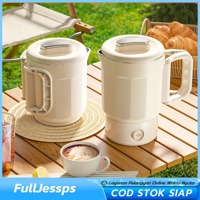 Ketel Listrik Lipat Portable Multifungsi Teko Stainless Otomatis Mini Teko untuk Perjalanan & Rumah