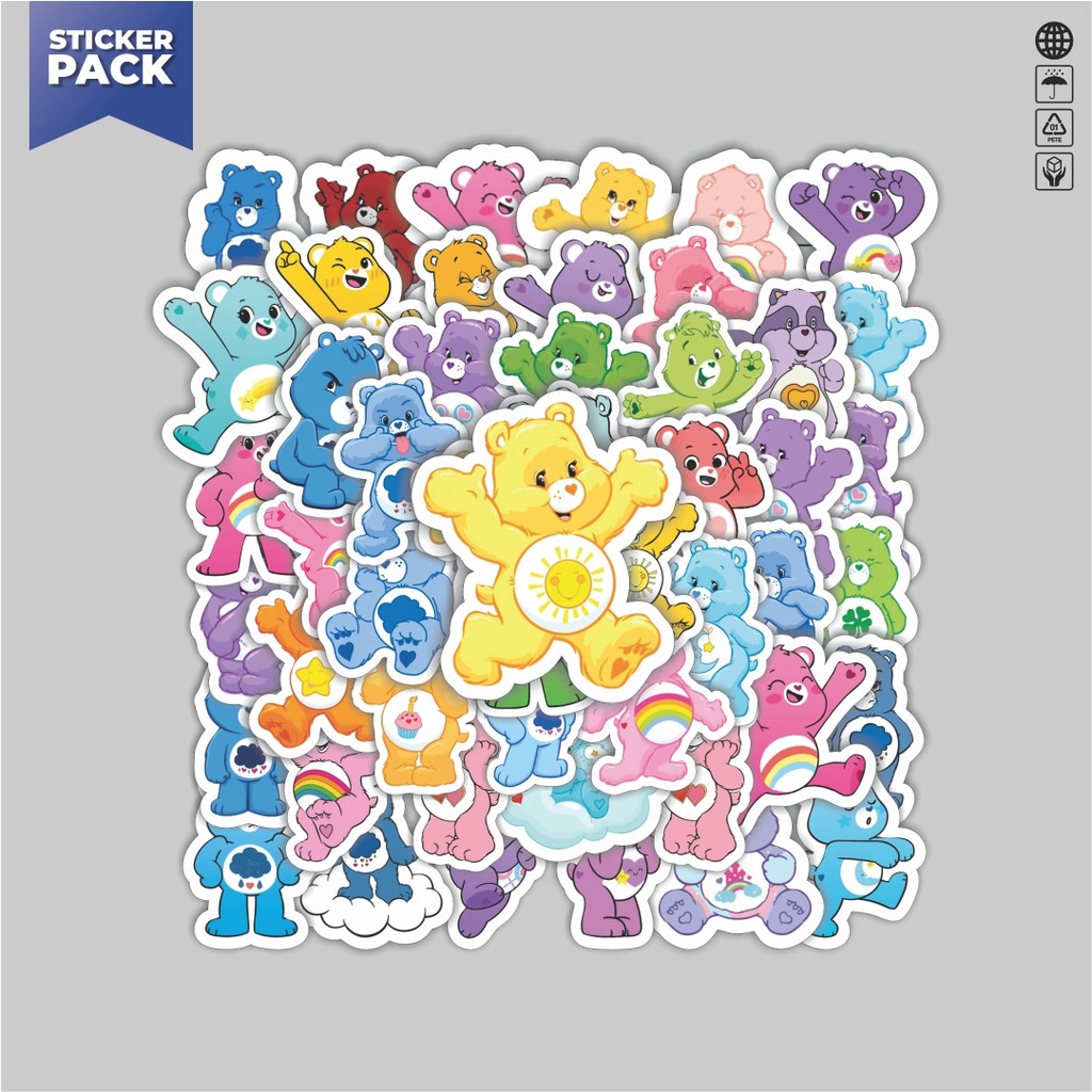 

[100PCS]Stiker Pack Care Bears Aesthetic Vinyl Anti Air Dekorasi Sticker Laptop Buku Journal Koper Helm Casing HP Gitar Helm Skateboard