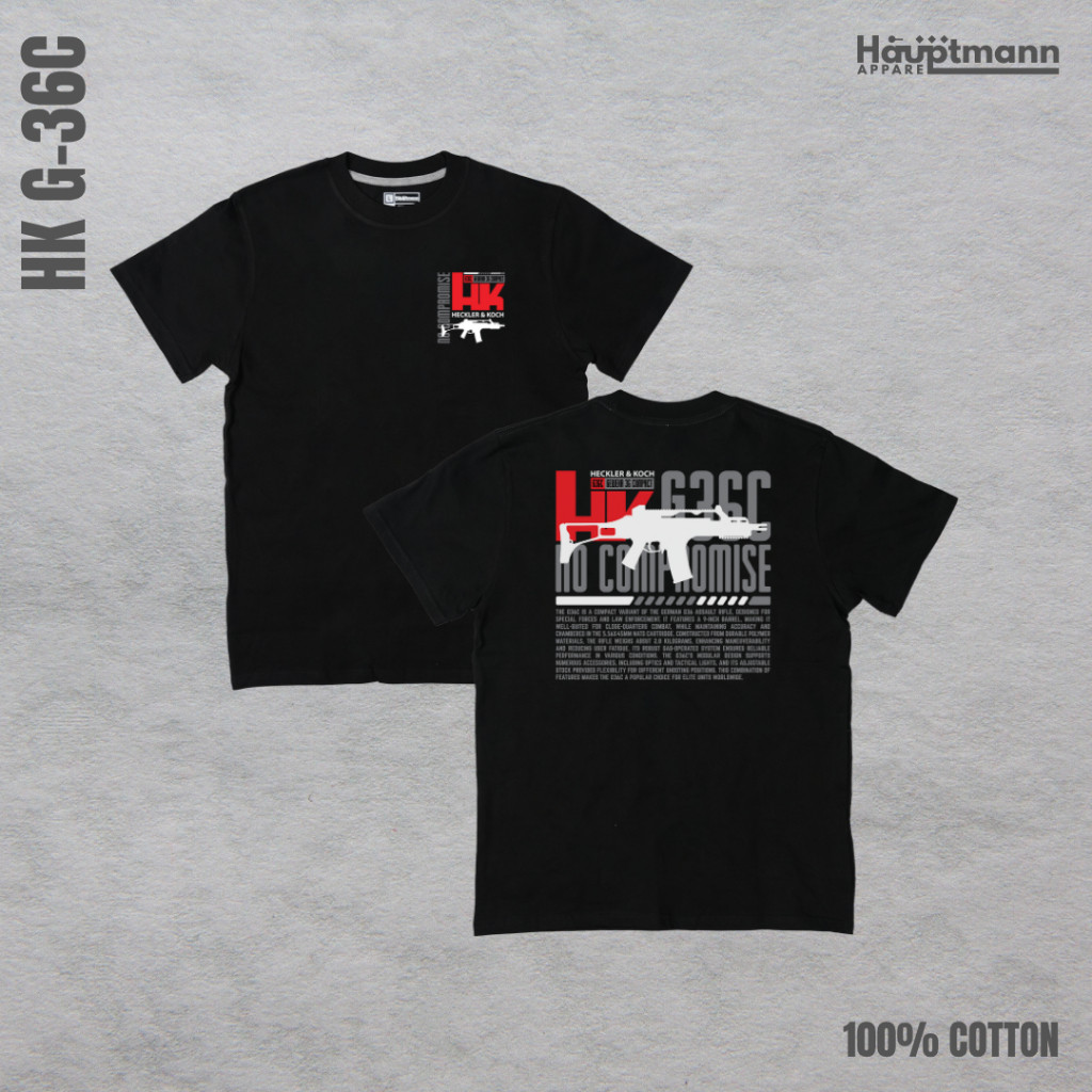 (COD) Hauptmann T-Shirt/Kaos HK G-36C Jerman - Hitam