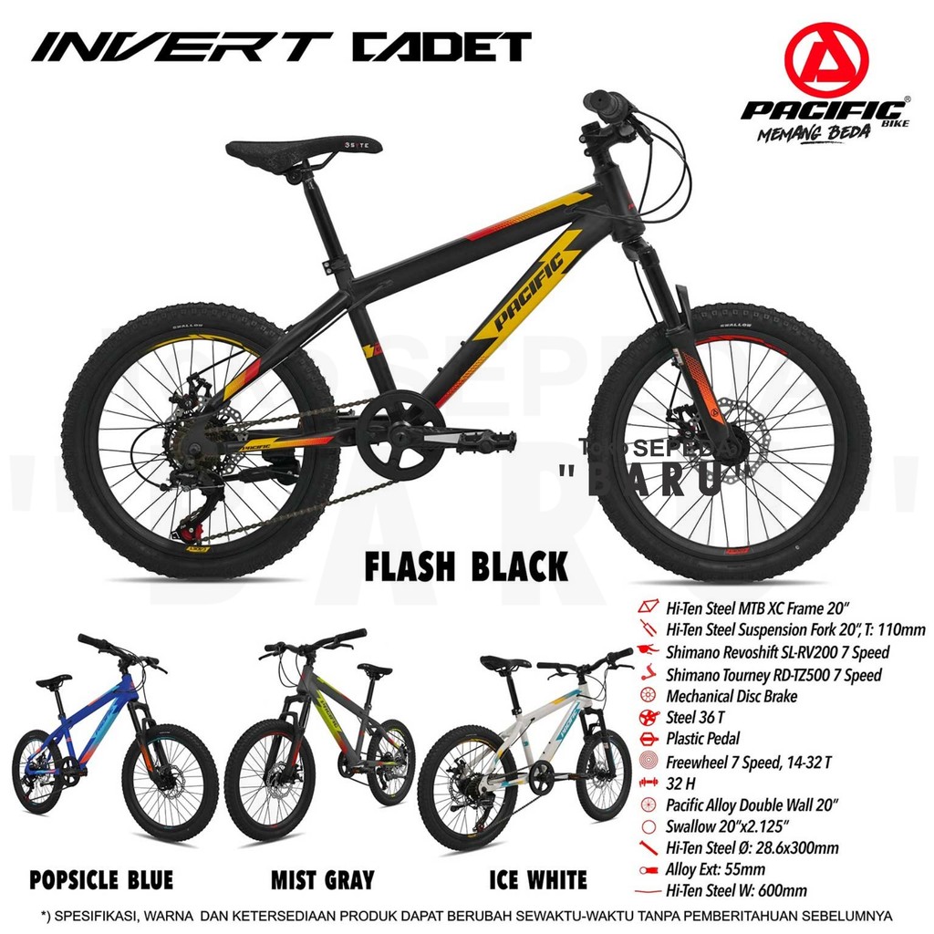 TB - Sepeda MTB PACIFIC INVERT CADET Ukuran 20 Inch