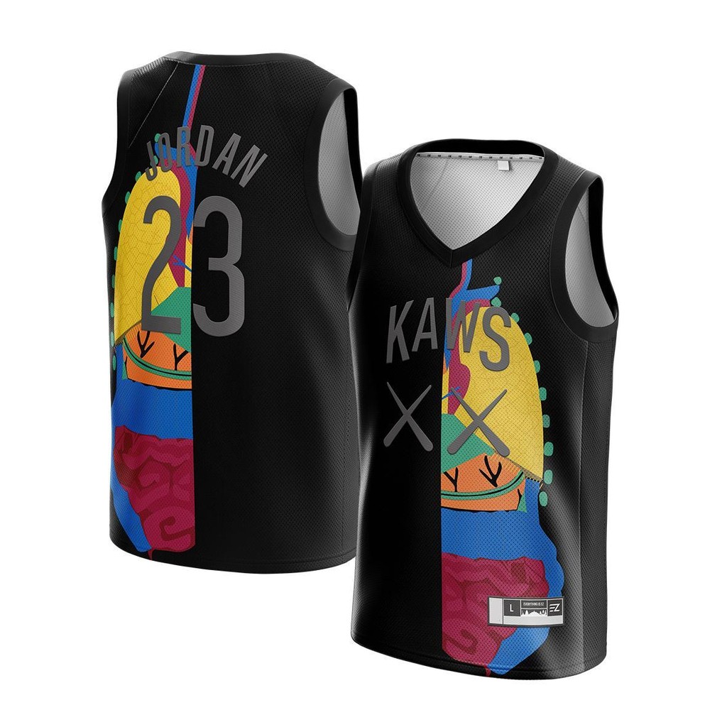 [ORIGINAL] Jersey Michael Jordan KAWS #23 CUSTOM HITAM BLACK - Swingman Bola Basket Baju Kaos T-Shir