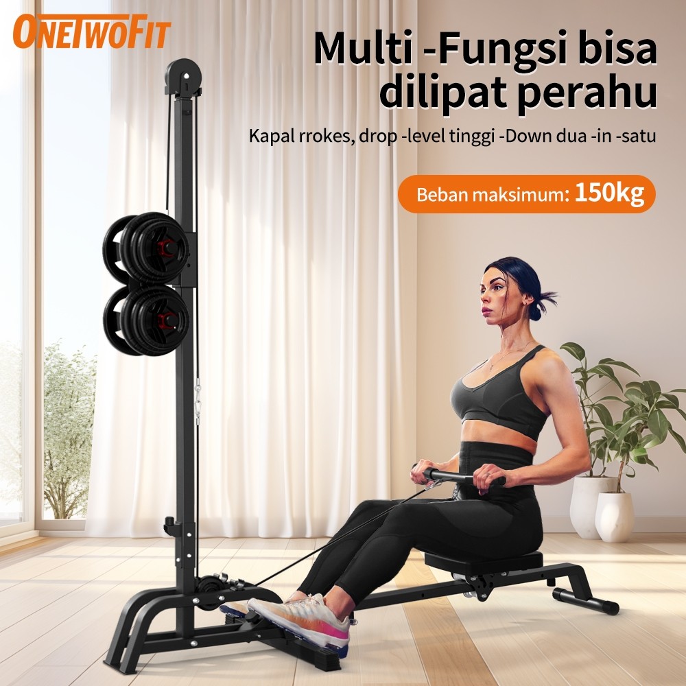 [BEKAS] OMAS OneTwoFit Multifunctional Foldable Rowing Machine High Pull Down 2-in-1 Home Gym Functi
