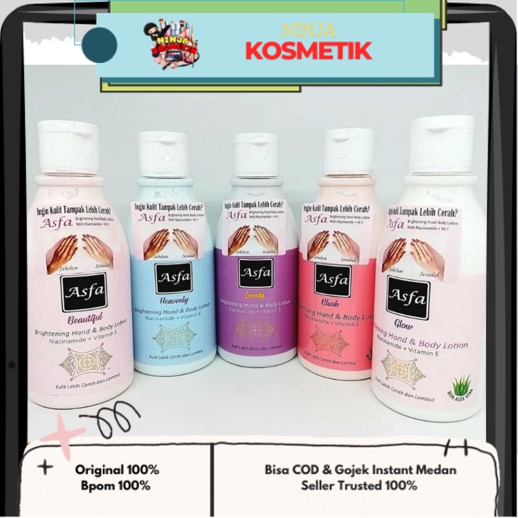 ASFA - BRIGHTENING HAND & BODY LOTION ( 130 ml ) - Lotion Badan Cerah Moist Skin With Vitamin E Mini