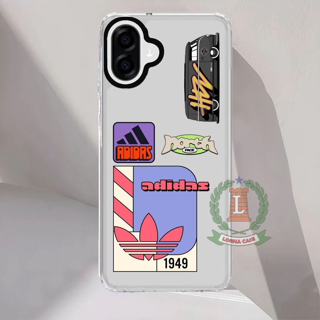 Casing Clear Silikon Case Premium Bening Kompatibel For SAMSUNG A07 4G A17 5G 2025 - Motif ADIDAS