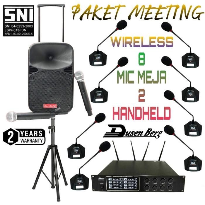 Paket Sound Meeting Portable Dusenberg 8 Mic Meja Wireless 2 Handheld
