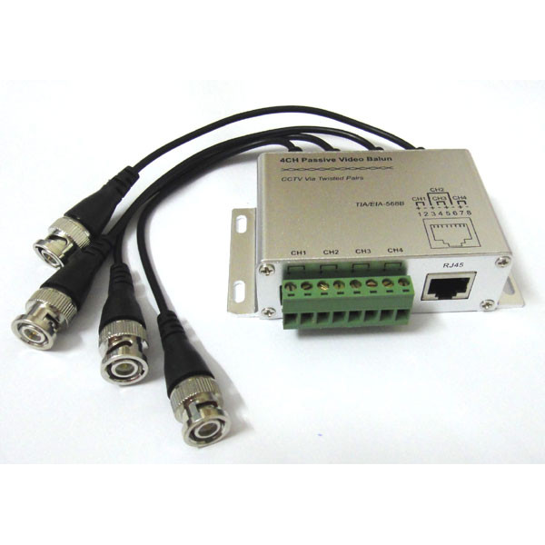 4CH CCTV Video Balun 4 Channel Passive Transmitter BNC Female to UTP Rj45 Cat5