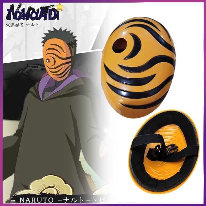 MEMELASHOP Mask Obito Topeng Obito Kuning Naruto Topeng Uchiha Obito Cosplay Obito