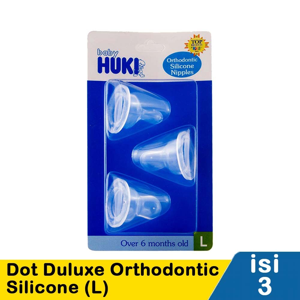Huki Baby Dot Deluxe Orthodontic 3'S Silicone Nipple Large