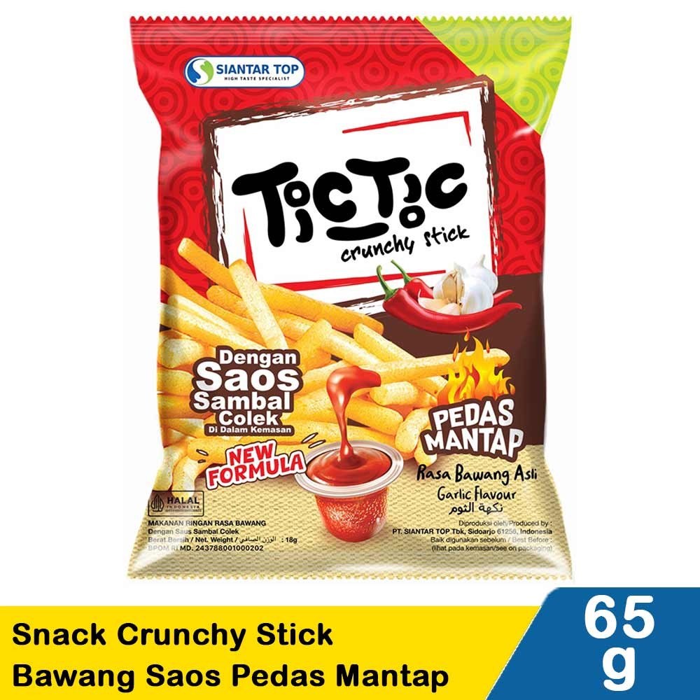 TIC TIC SNACK CRUNCHY STICK BAWANG SAOS PEDAS MNTP 65g