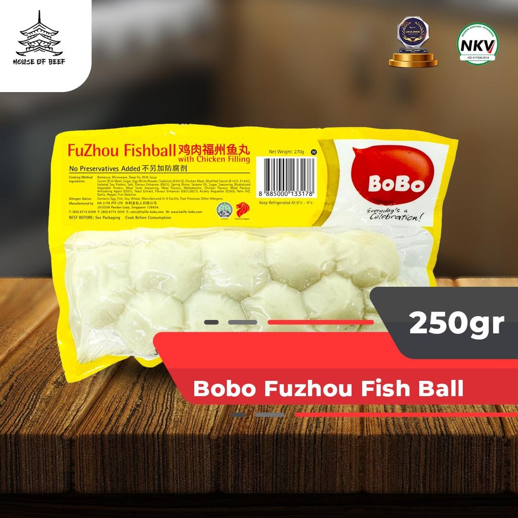 Bobo Fuzhou Fish Ball - bakso ikan frozen food 250gr