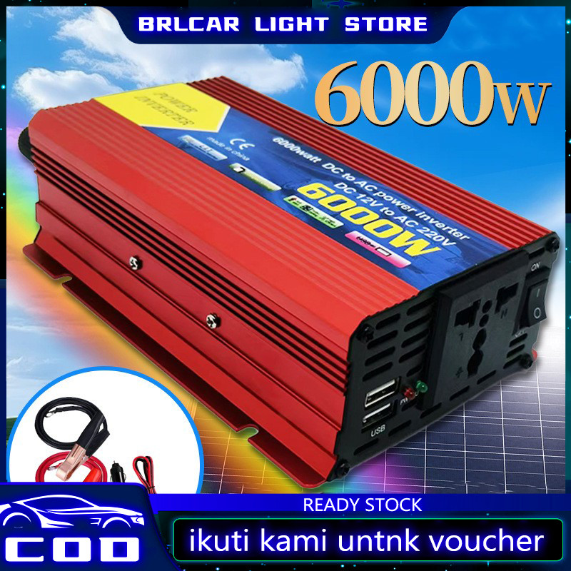 Inverter 6000 Watt Power Inverter DC Ke AC Aki listrik Serbaguna Daya Besaar 6000W Universal Inverte