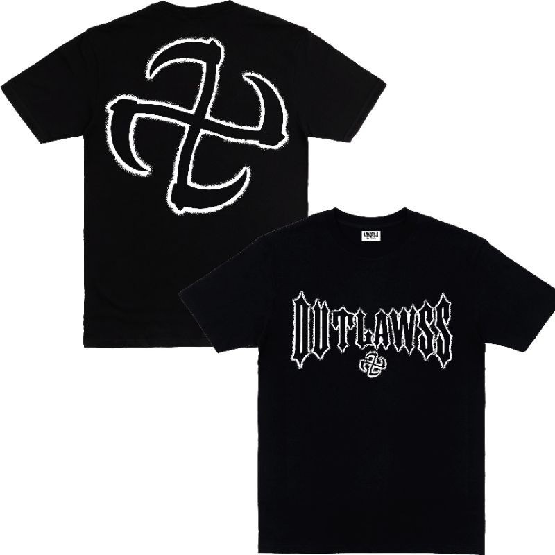Outlawss Syndicate - New Version Tshirt Black - Free Stiker - Kaos Outlawss Syndicate