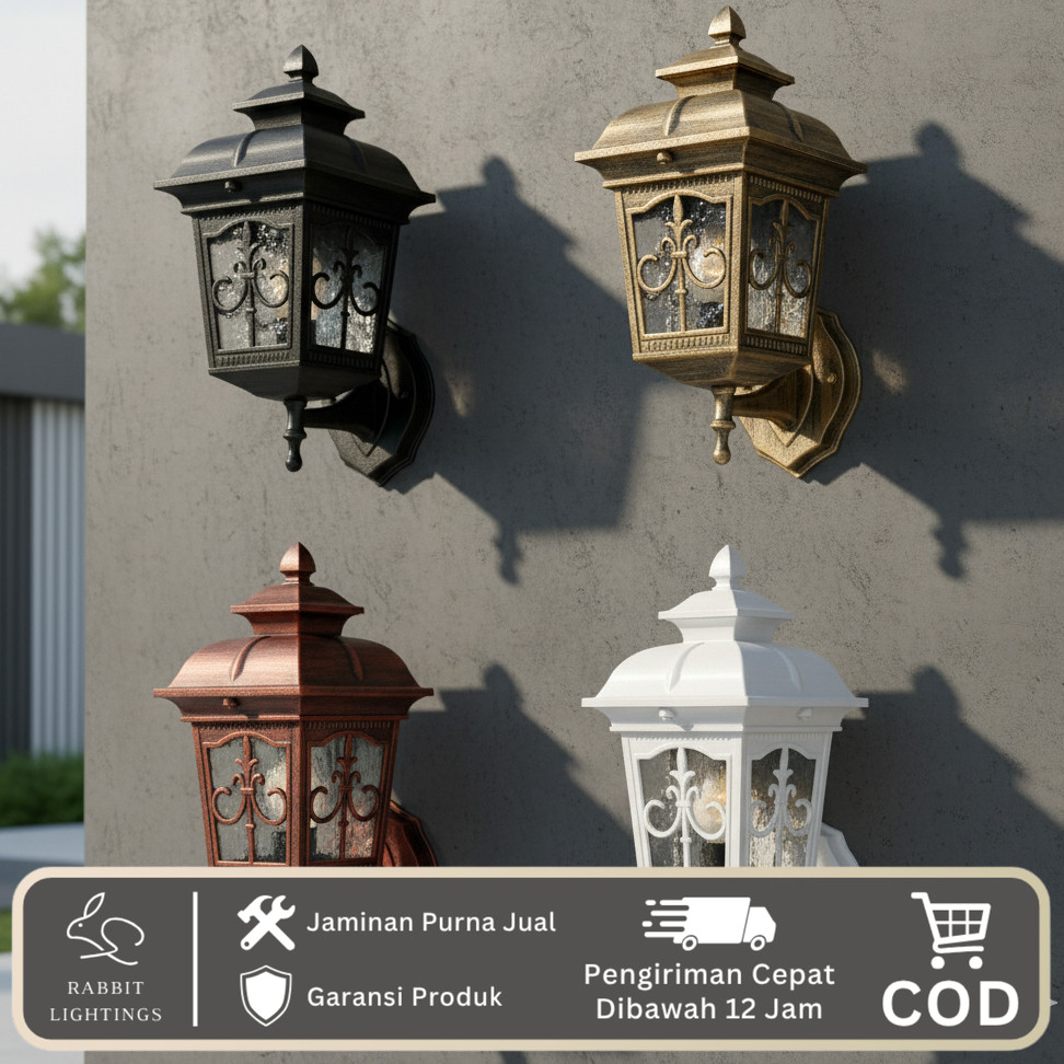 RABBIT Lampu Dinding Outdoor Klasik - Waterproof & Anti Karat TJ195