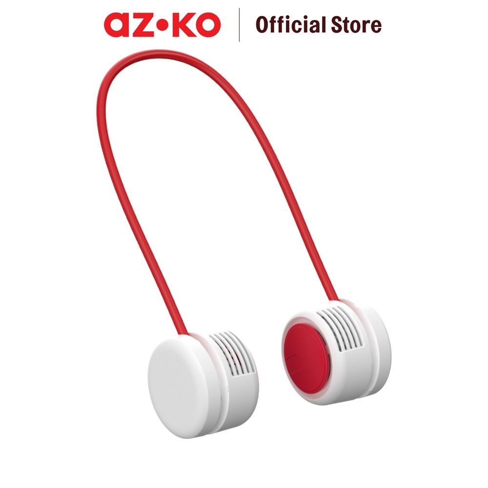 AZKO Apa Kipas Angin Leher Rechargeable 2 In 1 - Merah Portable Neck Fan Kipas Pundak Leher Travel F
