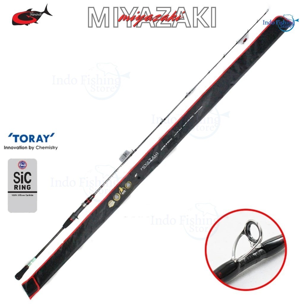 Indostar Fishing Joran Pancing Jigging GTECH Miyazaki Spinning Bait Casting Overhead One Piece - IS