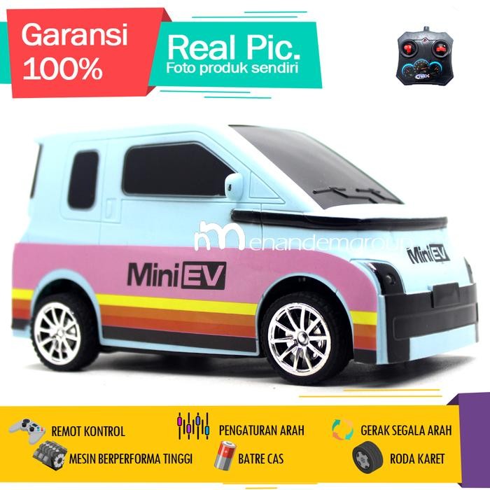 Mainan Mobil Remot Kontrol RC Wuling Mini Air EV Fine Elektrik - Biru by Summerstore id