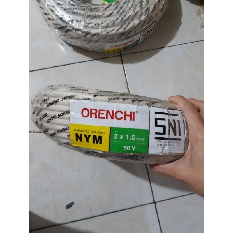 NYM Kabel Listrik  SNI LMK Venice SPIN 2x1,5 50 meter Kabel Kawat Orenchi Tembaga Asli