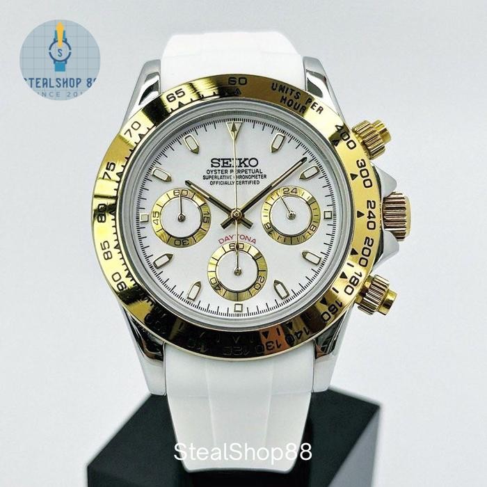Seiko Daytona TwoTone Gold White VK63