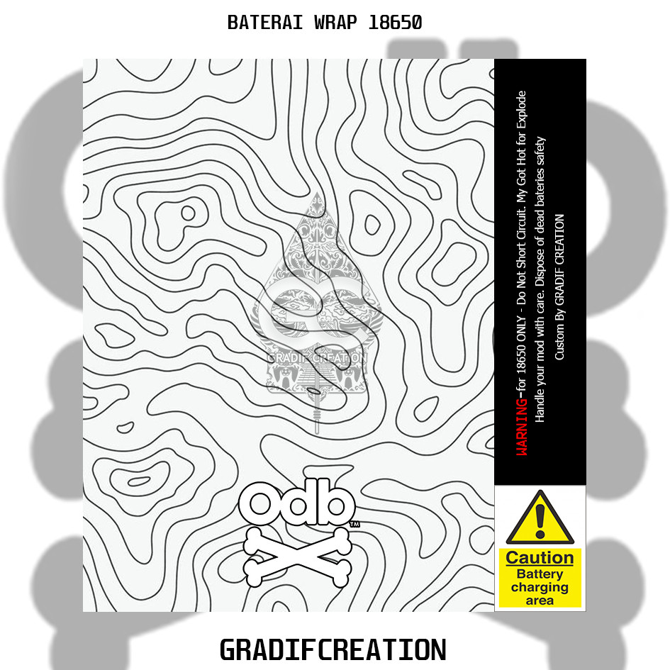 Sticker Vynil Wrap Baterai 18650 Simple ODB