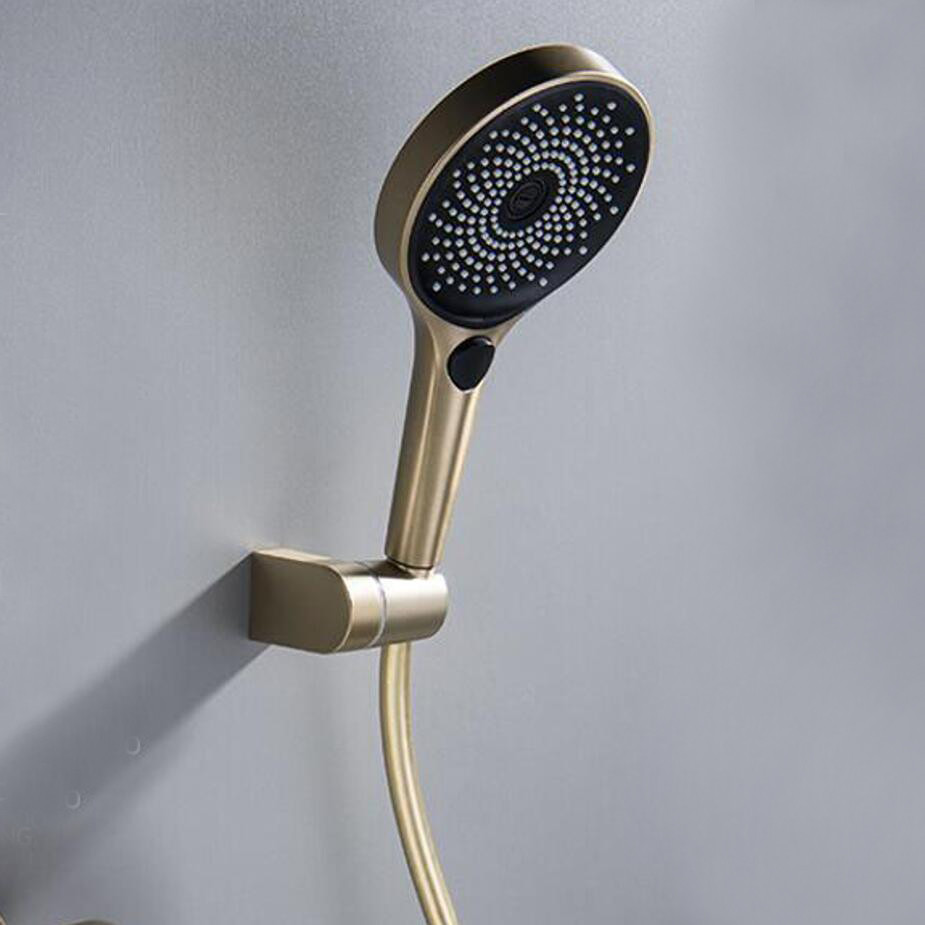 Brushed Gold Hand Held Shower Head Bathroom Gold Finished plastic Rain Shower Spray Bath Handheld Sh