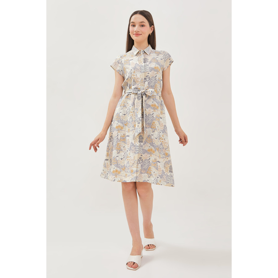 MINIMAL - Azumi - Dress Motif Floral - Beige