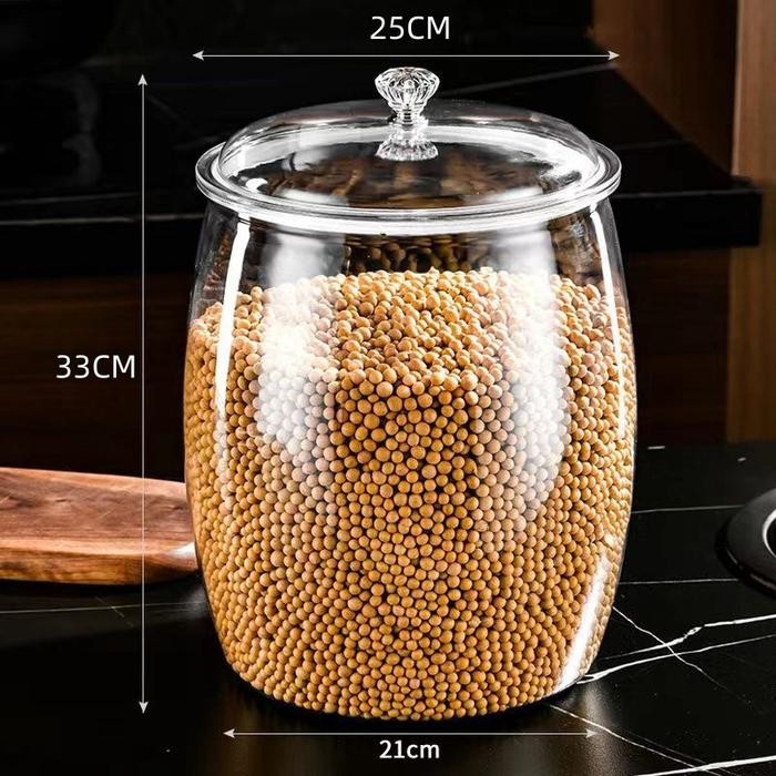 [LUMIOO] Wadah Plastik Kedap Udara Kapasitas Besar Toples Transparan Anti Bocor Tempat Penyimpanan R