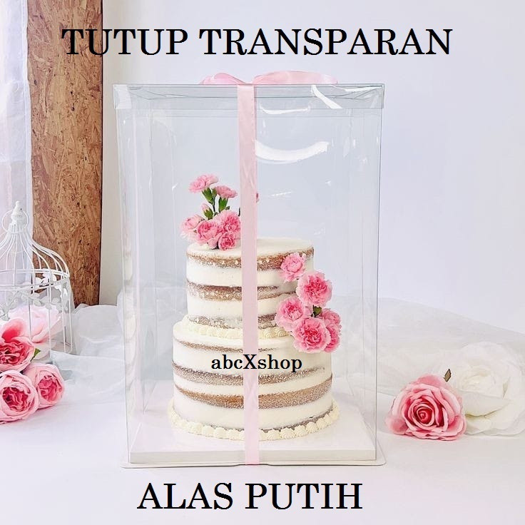 [36x36] Kotak Kue Mika Transparan / Dus Tall Cake /Cake Box Mika / Kotak Serba Guna / Kotak hampers 