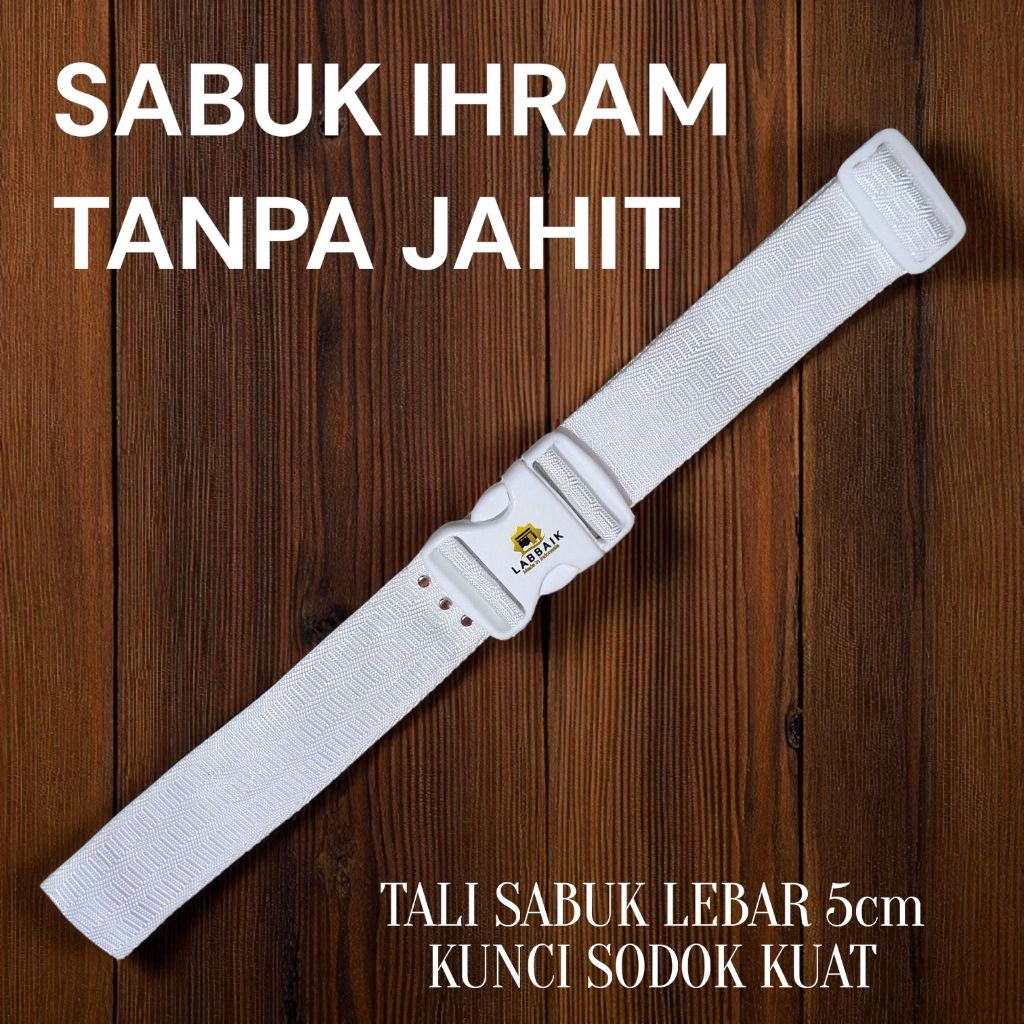 (EXPORT QUALTY) SABUK HAJI LABBAIK Ikat Pinggang Tanpa Jahitan Jahit Kain Ihrom Ihram Umroh Umrah Ha