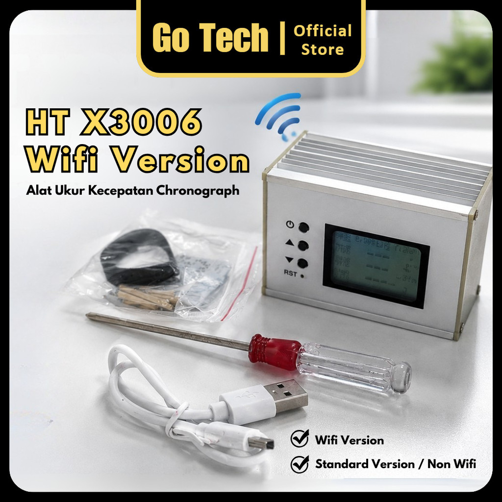 Go Tech - Akselerometer FPS Chrono HT X3006 Wifi Version 2026 Alat Ukur Kecepatan FPS Digital Chrono