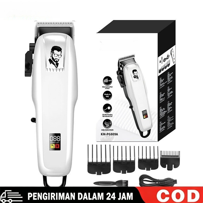 COD Kemei KM PG809A Hair Clippers Alat Mesin Cukur Rambut Kumis Jenggot Brewok