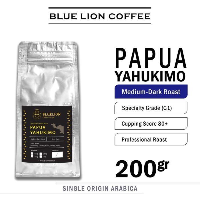 SALE =Limited Stok = Blue Lion Coffee Papua Yahukimo 200 gram Kopi Single Origin Arabica - BIJI