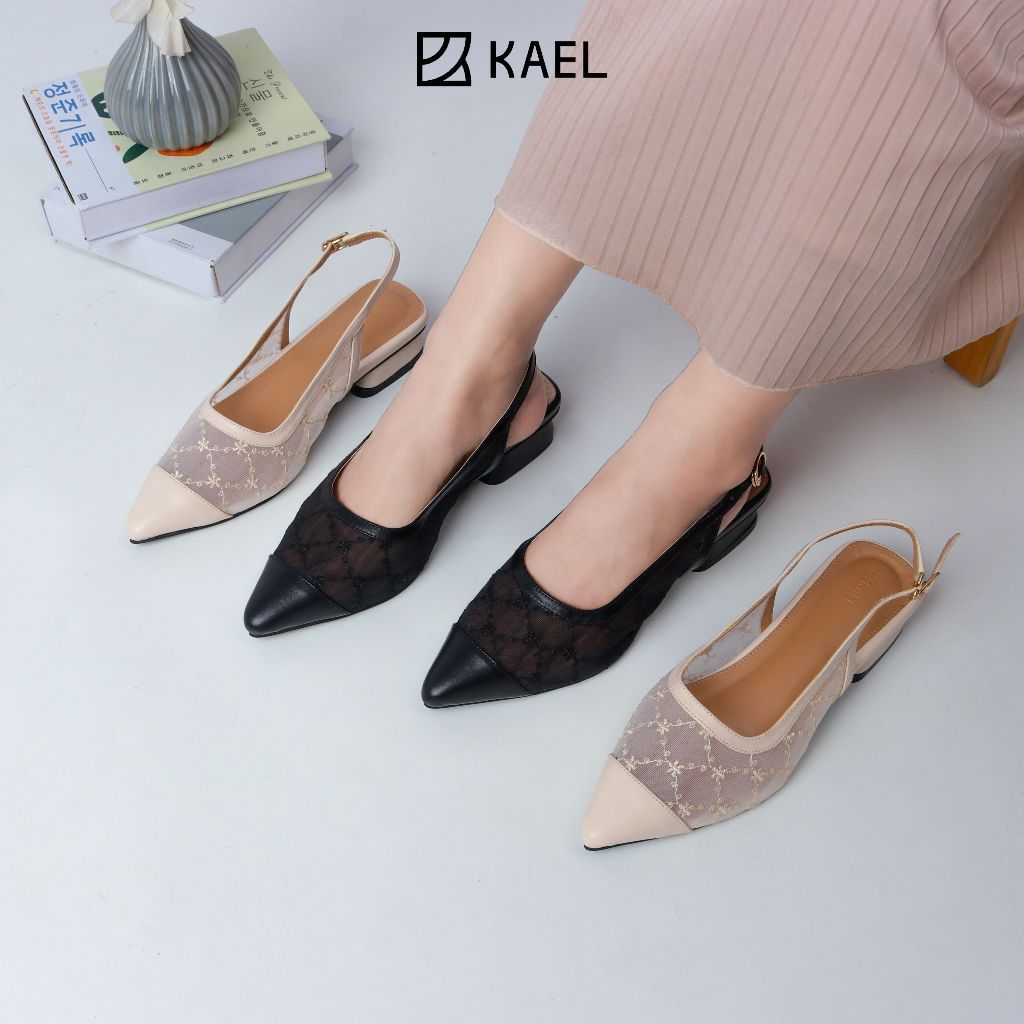 ABRIS Sepatu Sandal Wanita Mules Kael Slavina Hak 3 Cm