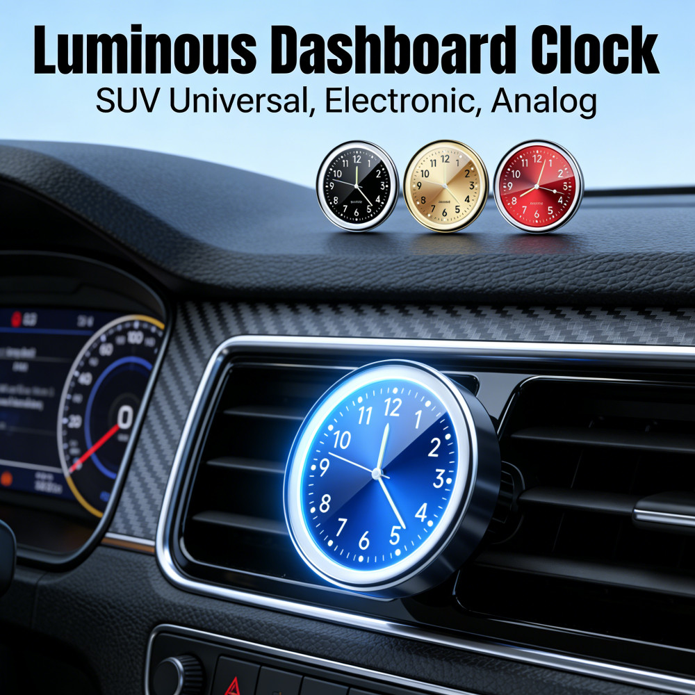 Analog Dashboard Digital Jam Elektronik Jam Mobil Mobil SUV Tempel Universal Luminous