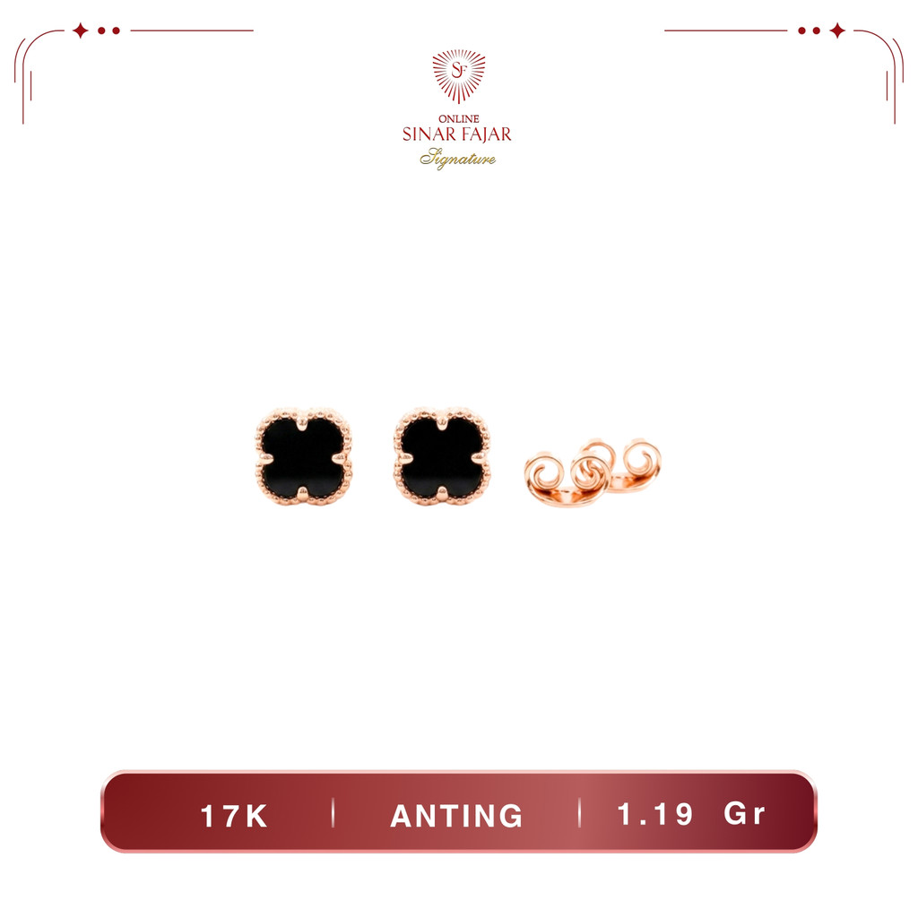 Anting Emas Fashion Model CV Black Gold Kadar 17K – Sinar Fajar