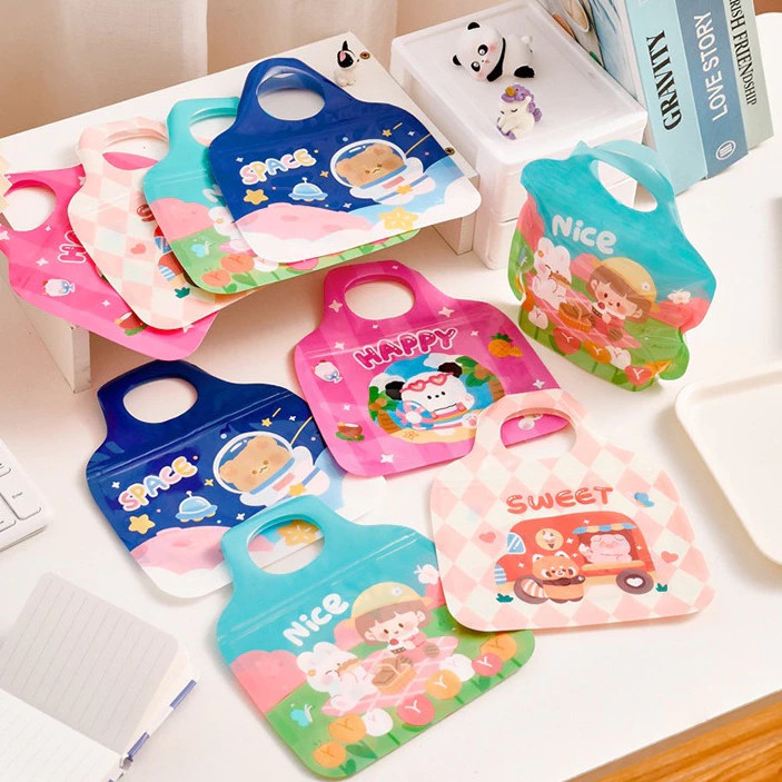 6862 Plastik Ziplock Mini Tas Jinjing / Plastic Bag Zipper Karakter Hewan / Goodie Bag Permen Biskui