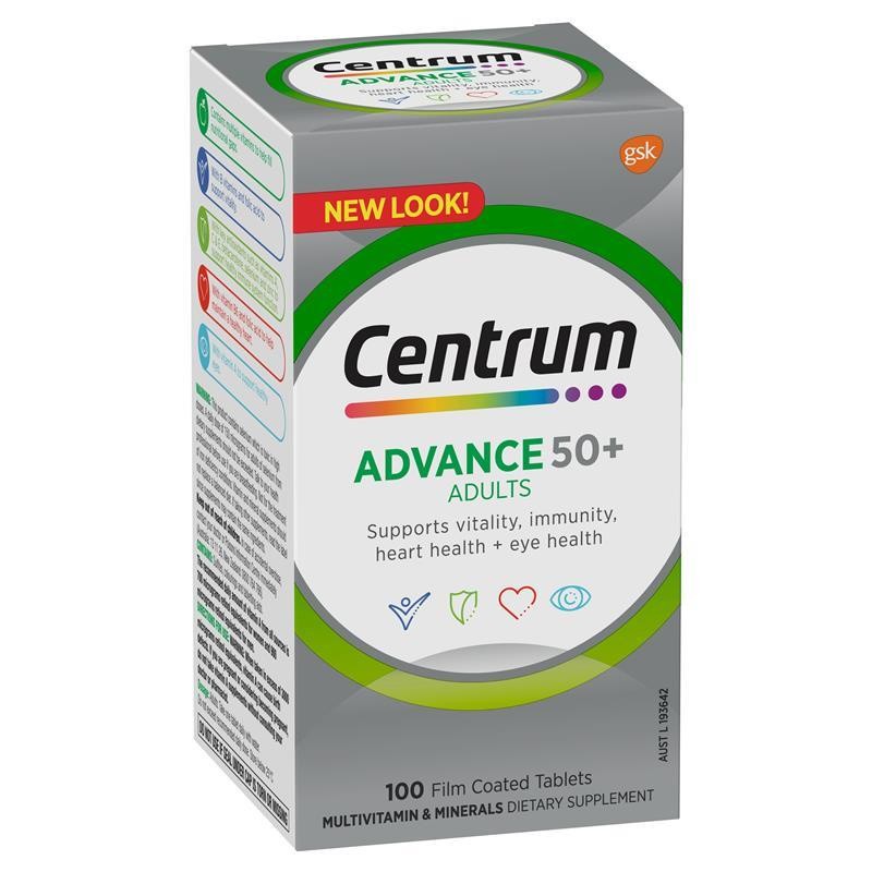 Centrum Advance 50+ 100 Tablets - Original Aussie