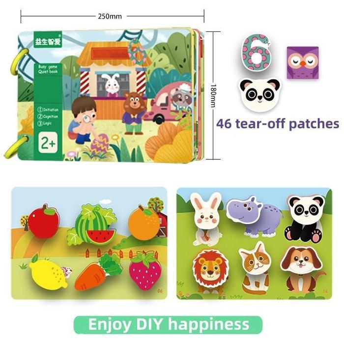 30/14 Pages Quiet Book Books Children Mortonshire Activity Book Velcro-secured Children's Book Child