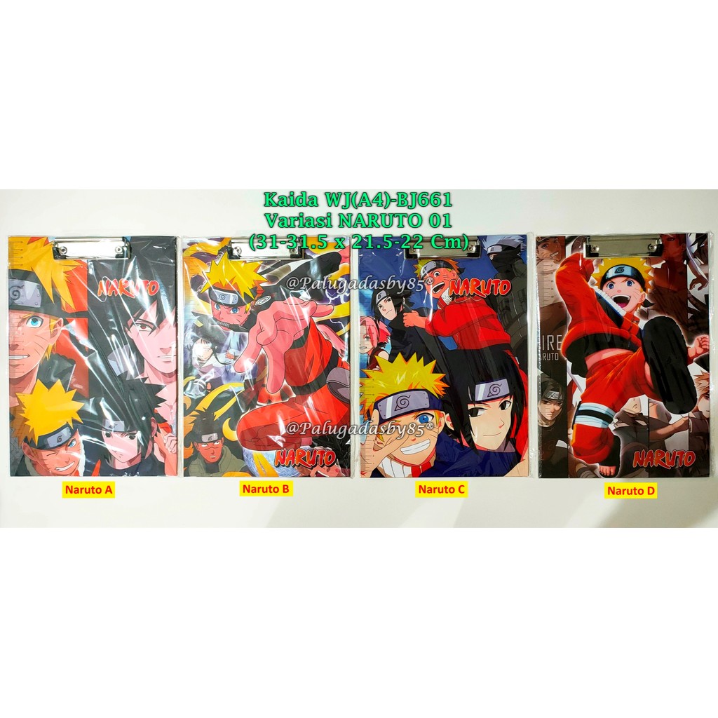 (1 Biji) Clip Board NARUTO 31.5 x 21.8 - Papan Ujian Naruto A4 Clipboard GXIMP WJ(A4)-BJ661
