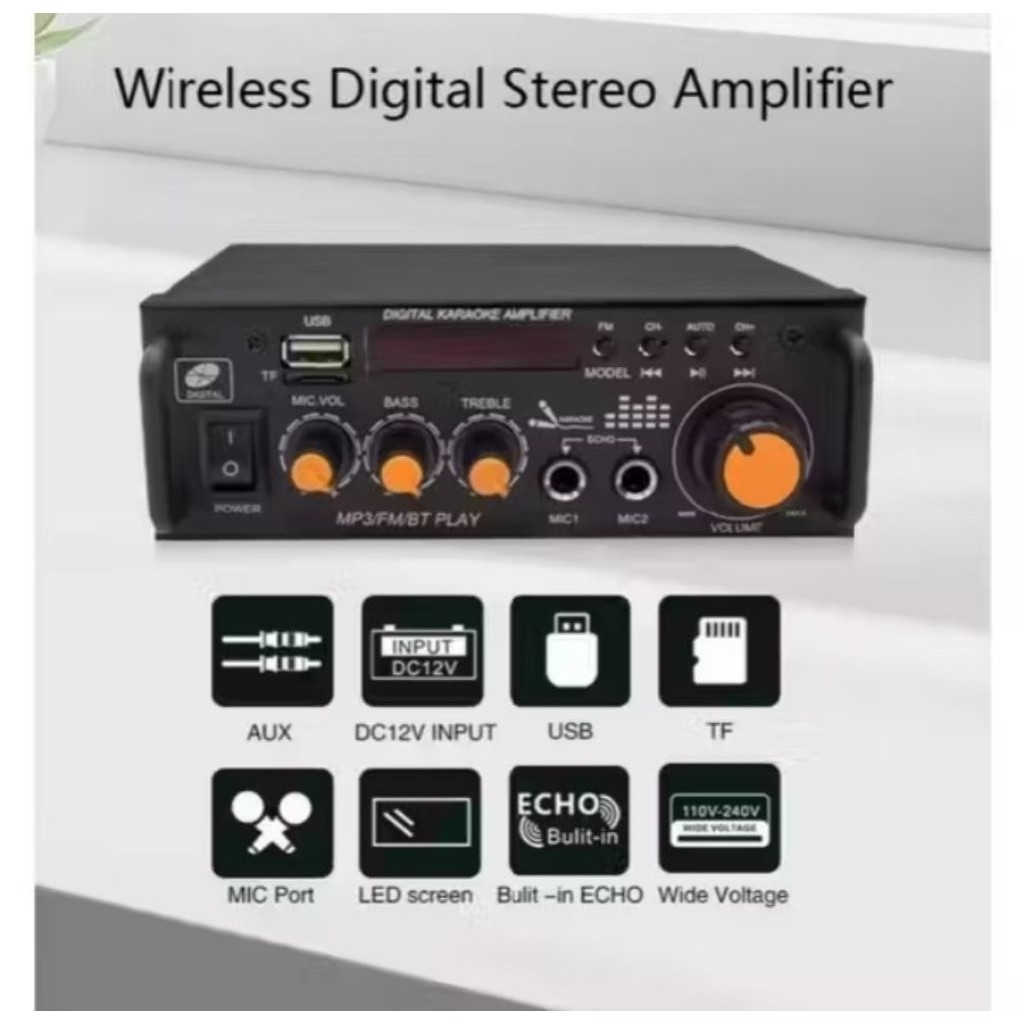 AMPLIFIER ORIGINAL SESUAI FOTO AMPLIFIER BLUETOOTH 600 WATT FLECO 296 ORIGINAL