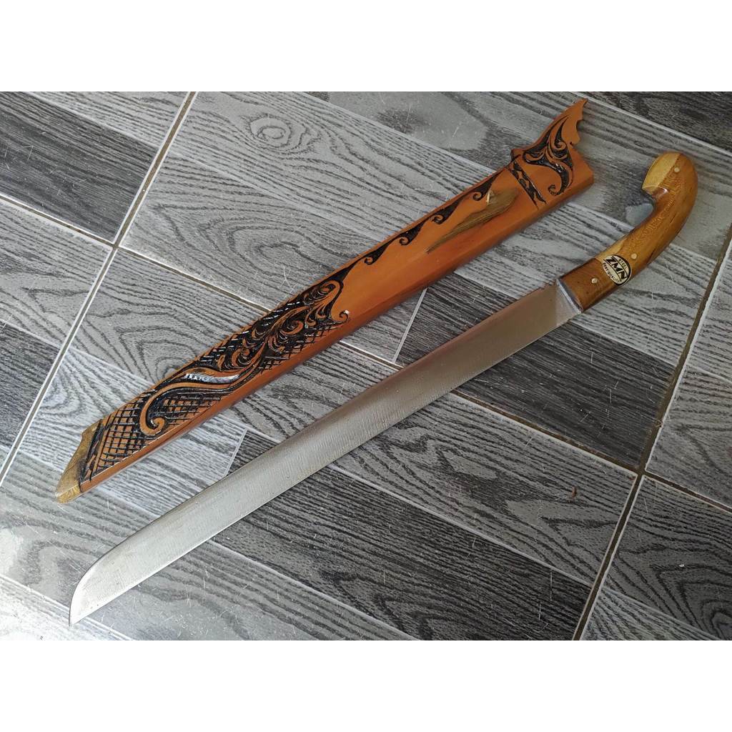 Golok Pamoroan Ukir Baja Fulltang Golok Khas Cibatu