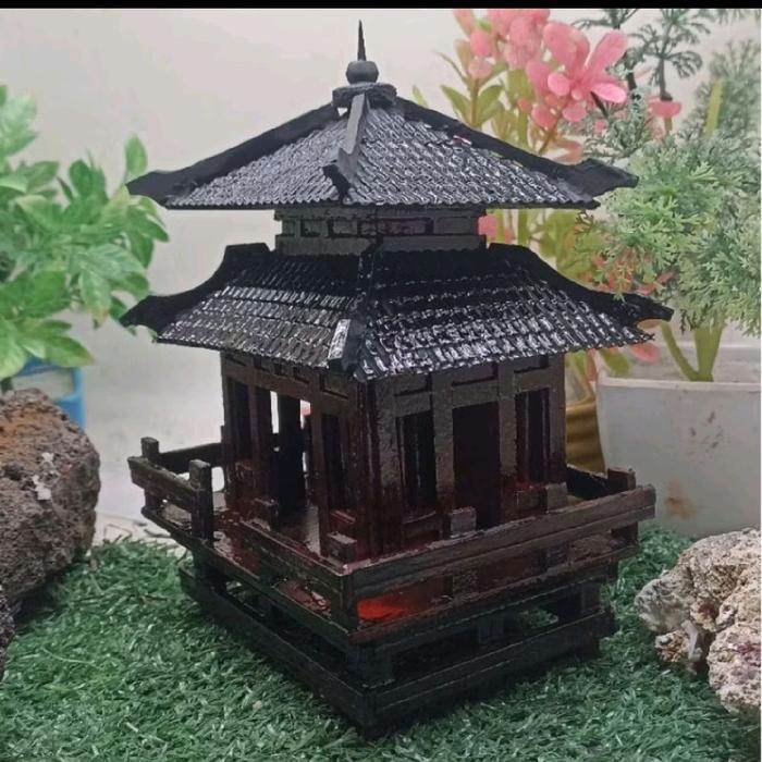 Miniatur rumah Jepang Asahi Aquascape paludarium