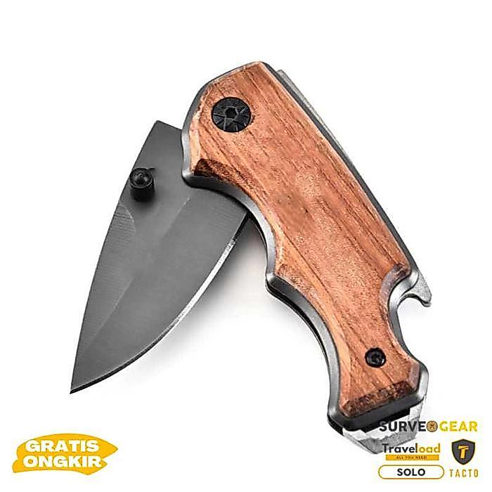 DISKON Pisau Lipat Berburu Mini Tactical Knife Survival EDC