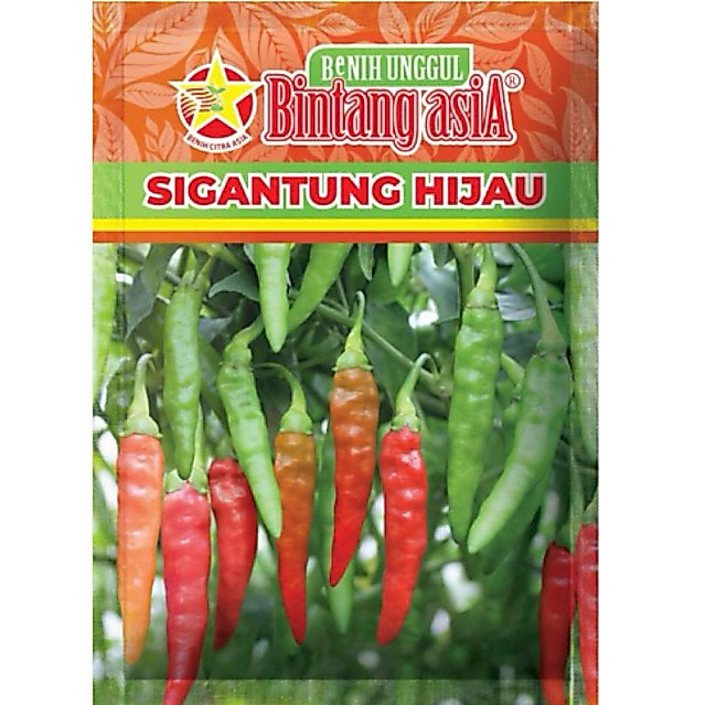 Benih Cabai Rawit Sigantung Hijau 10gr Bintang Asia
