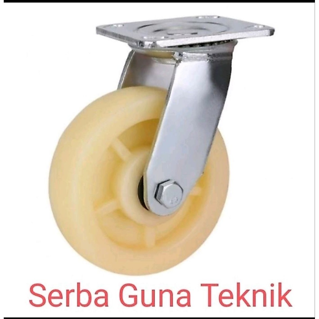 Roda Nylon 6" inch ( Putar / Hidup / Swivel ) Caster Wheel Troley