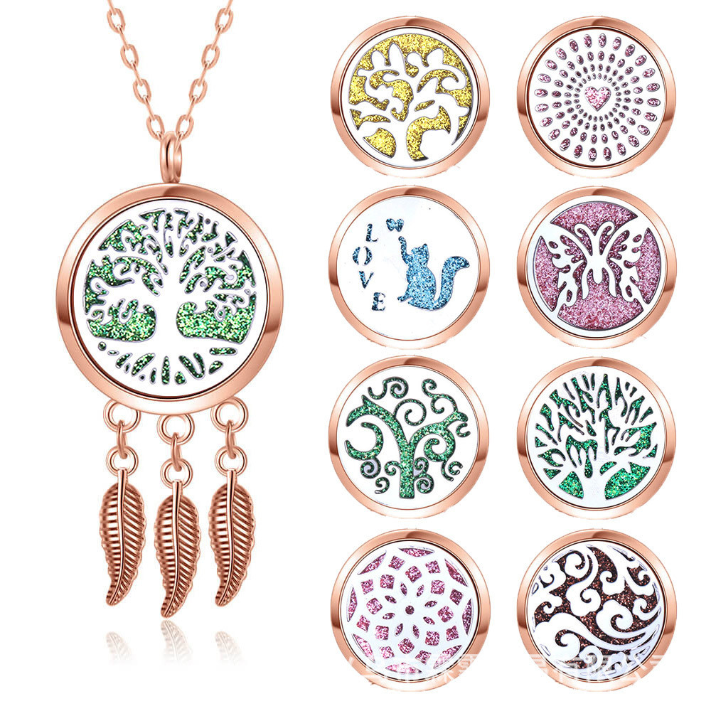 kalung diffuser Feather / aksesoris essential oil / aromaterapi parfum