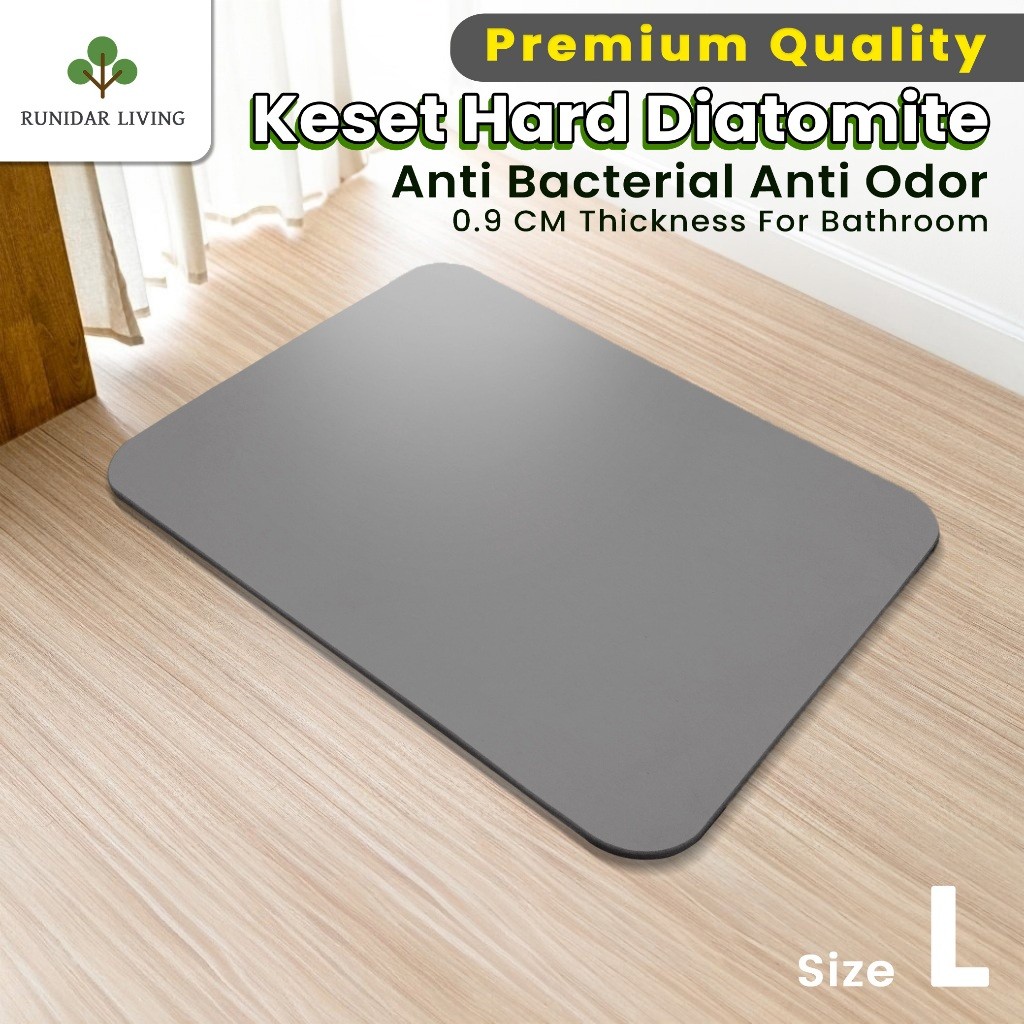 New RUNIDAR LIVING Keset Kamar Mandi Diatomite Hard Solid Bath Mat Lap Kaki Dekorasi Kamar Mandi Siz