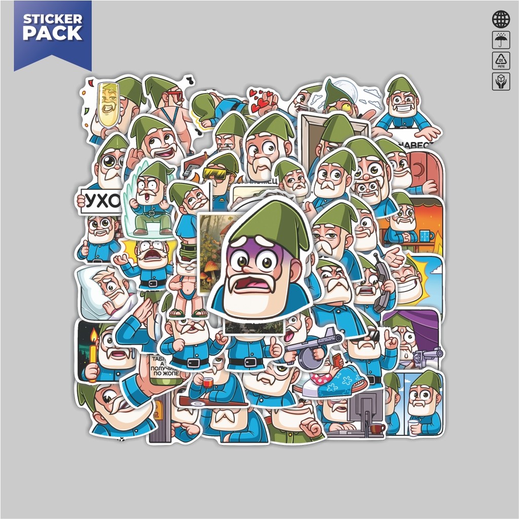

[100PCS]Stiker Pack Stiker Karakter Garden F Gnome Aesthetic Vinyl Anti Air Dekorasi Sticker Laptop Buku Journal Koper Helm Casing HP Gitar Helm Skateboard